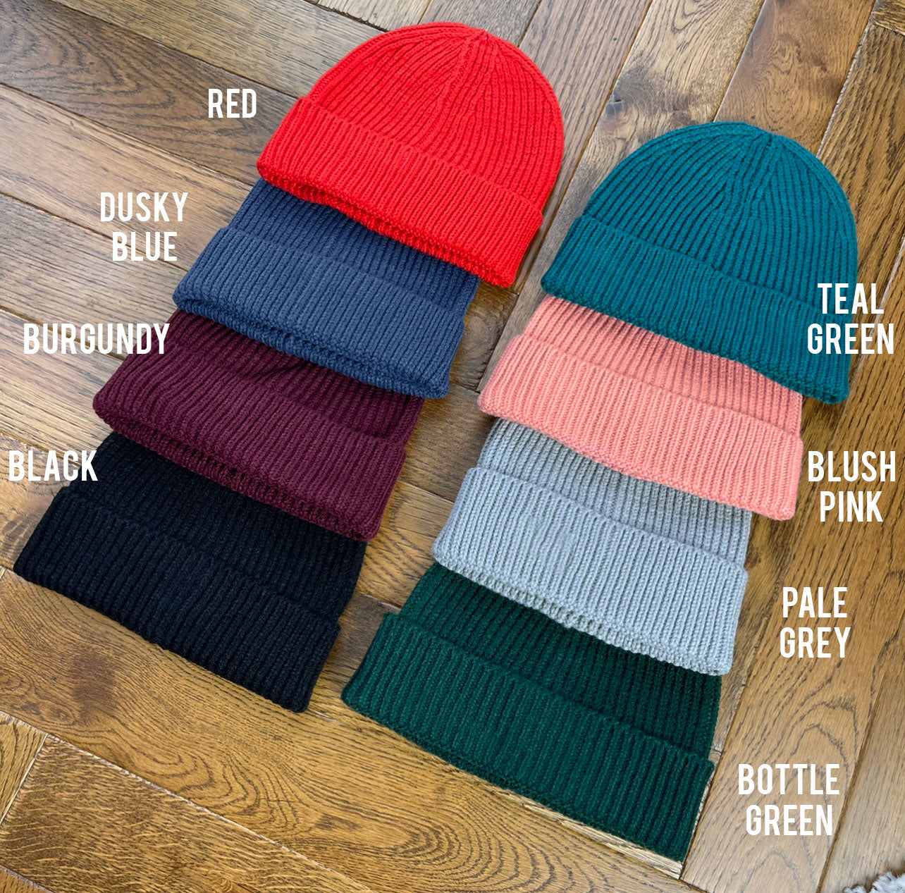Matching Heart And Bolt Beanie Hats