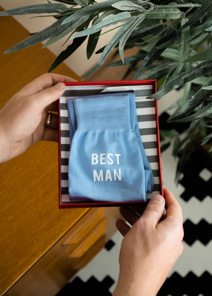 Best Man Wedding Socks with Gift Box