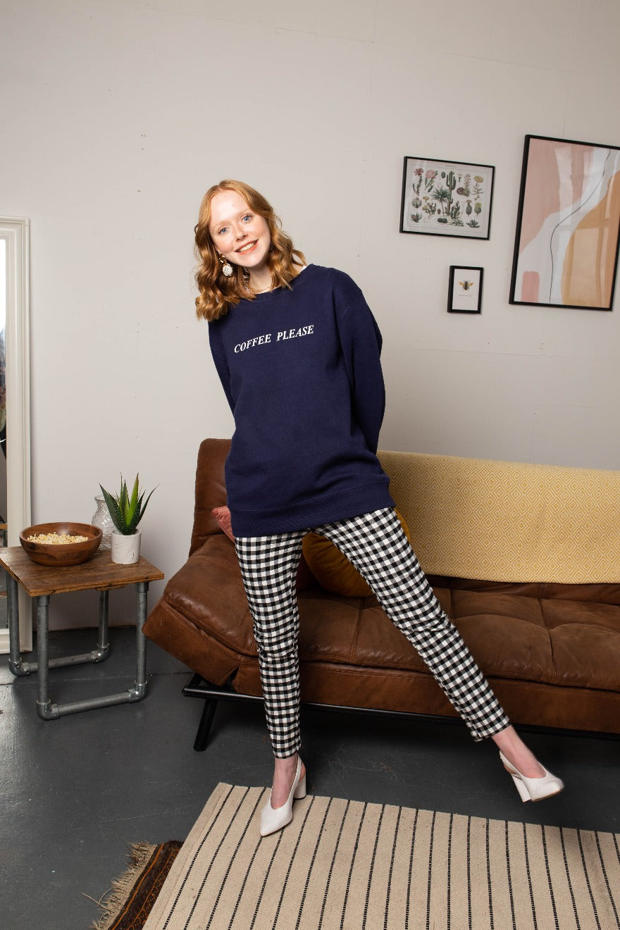 Coffee Please Slogan Sweatshirt