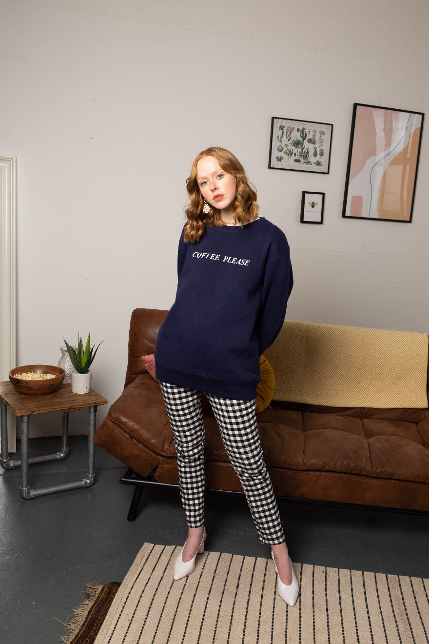 Coffee Please Slogan Sweatshirt