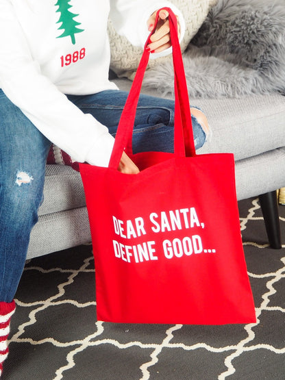 Dear Santa Define Good' Christmas Tote Bag