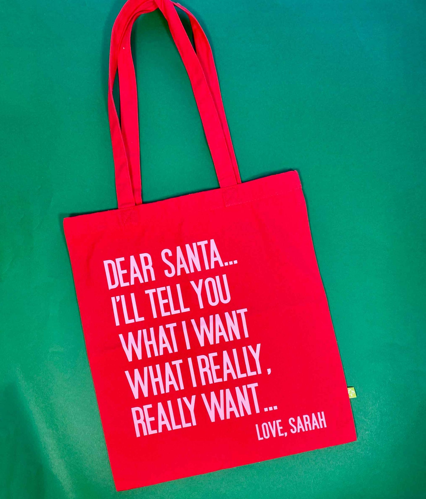 Dear Santa, Sarah Christmas Tote Bag SALE
