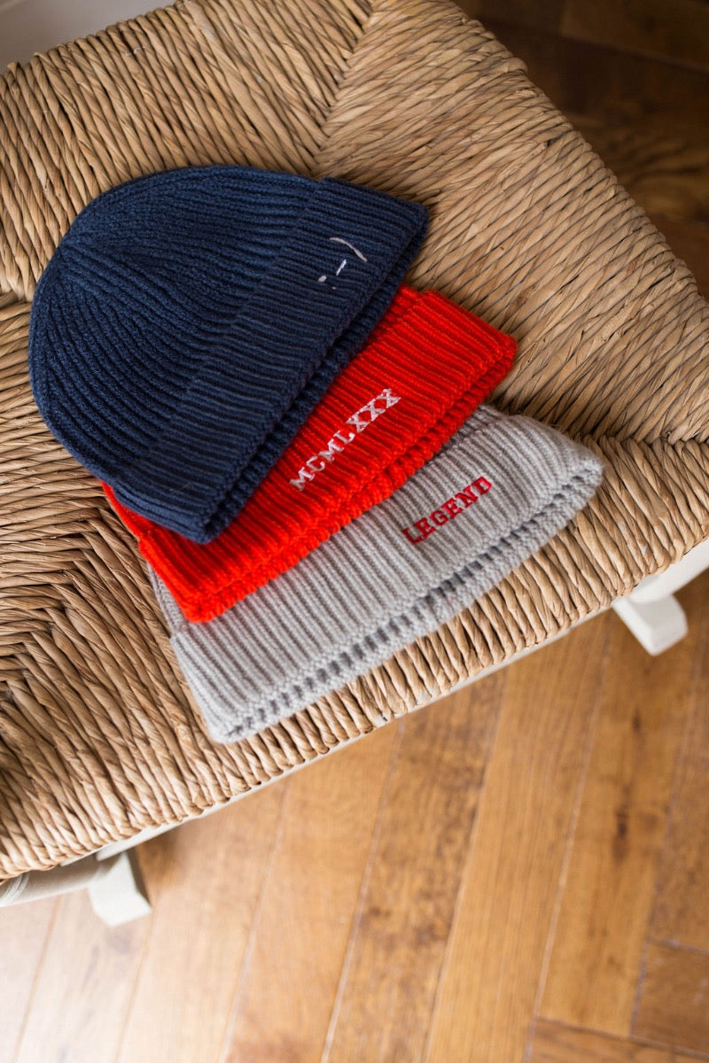 Embroidered Smile Beanie Hat