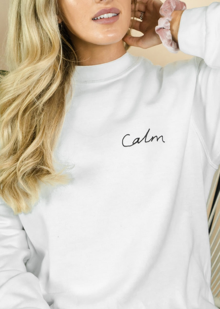 Embroidered Calm Yoga Sweatshirt