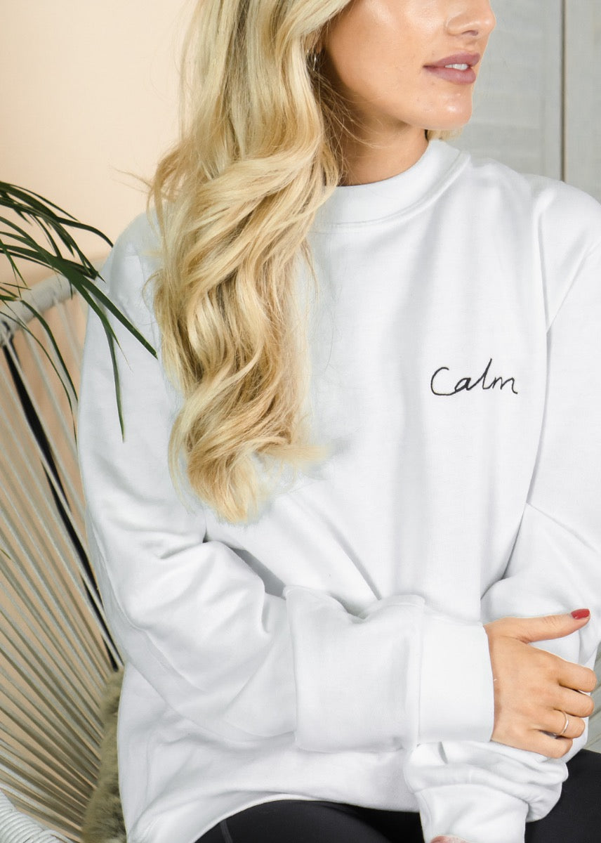 Embroidered Calm Yoga Sweatshirt
