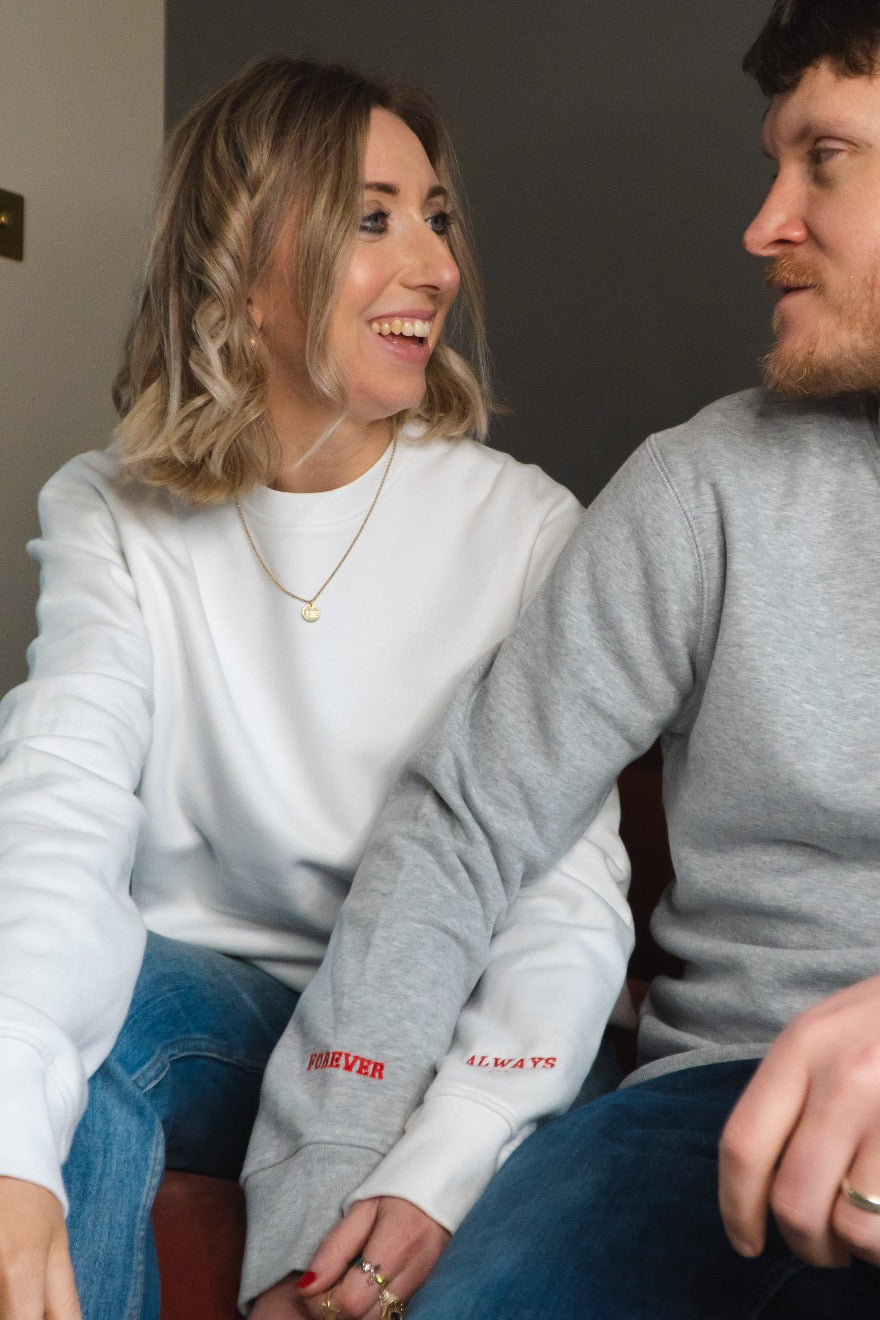 Embroidered Forever and Always Sweatshirt Set