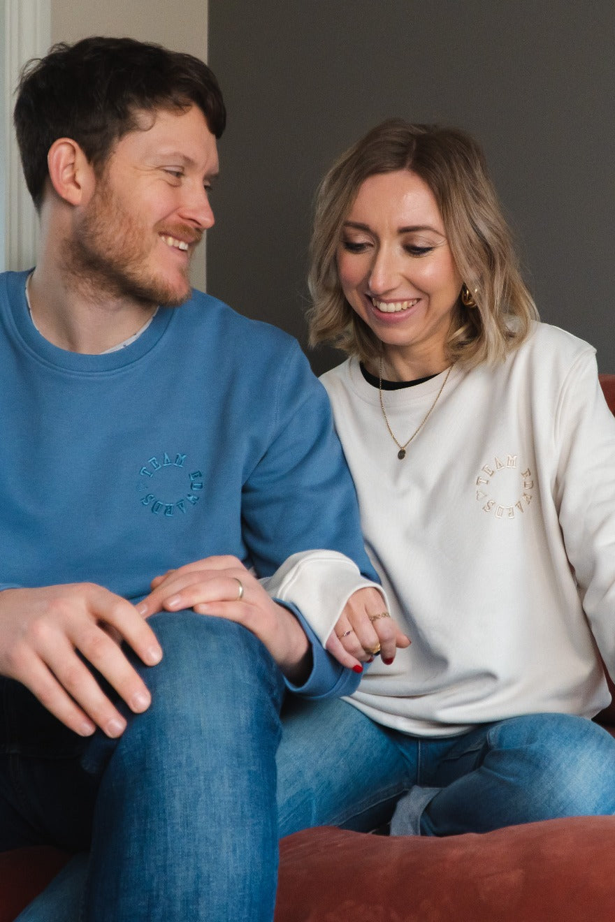 Embroidered Team Varsity Sweatshirt Set