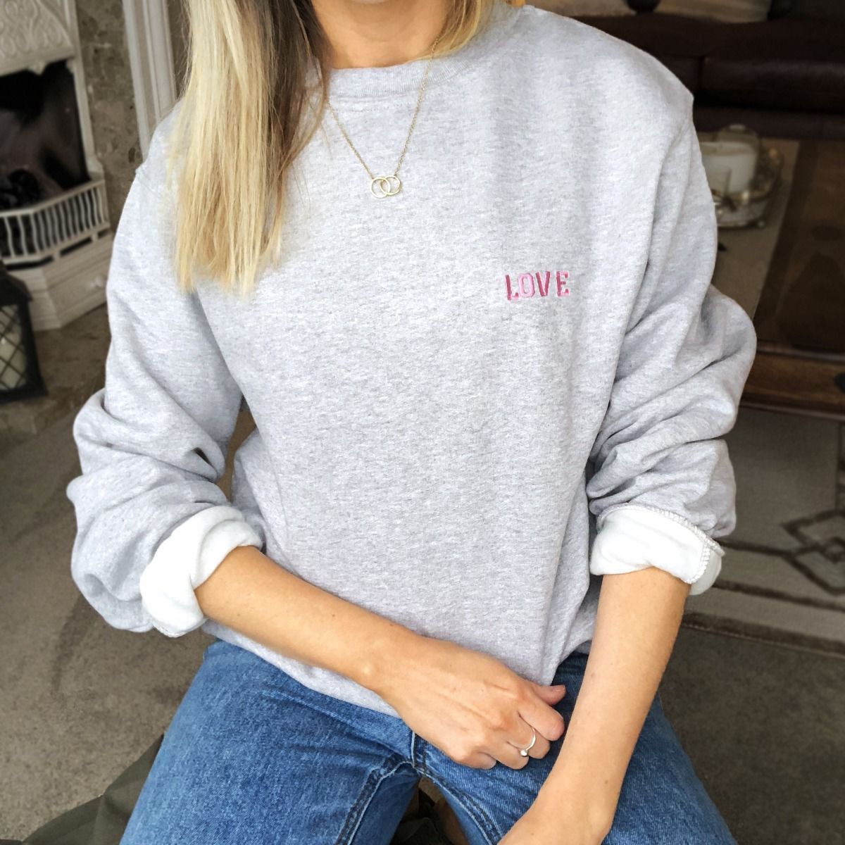 Embroidered Custom Word Sweatshirt