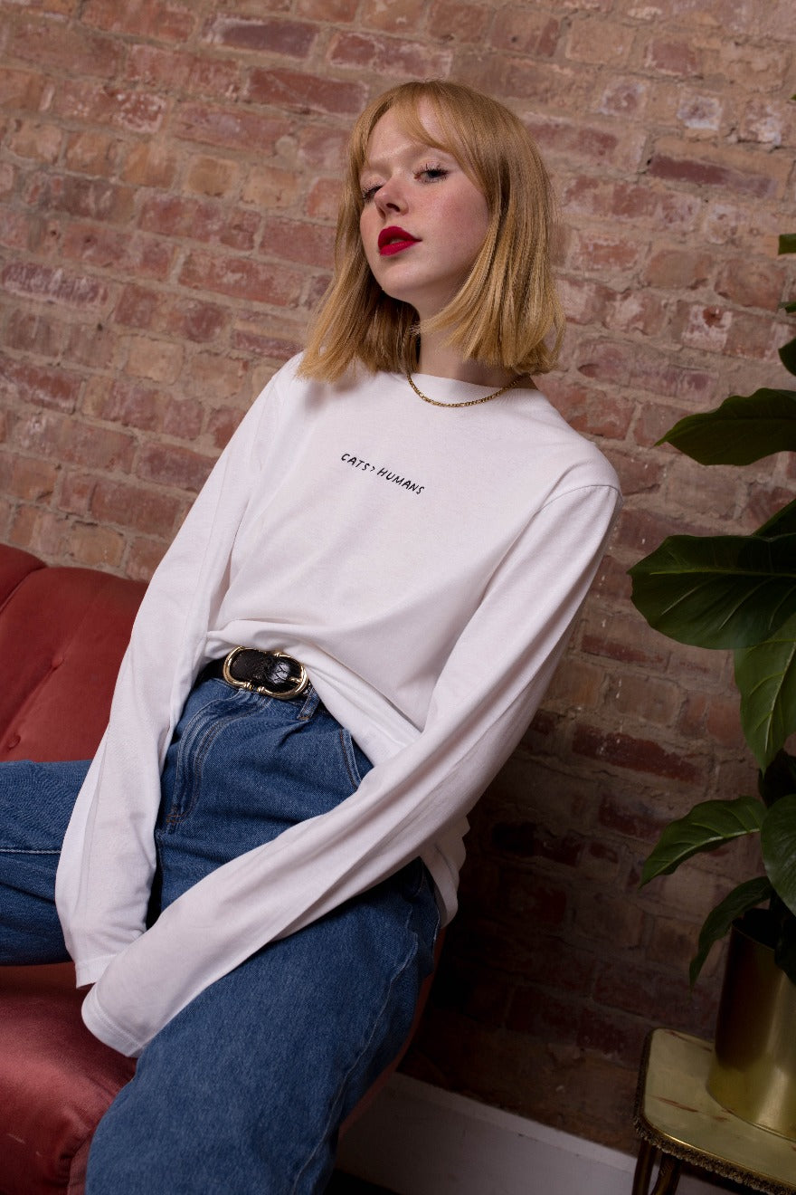 Cats > Humans Long Sleeved T shirt