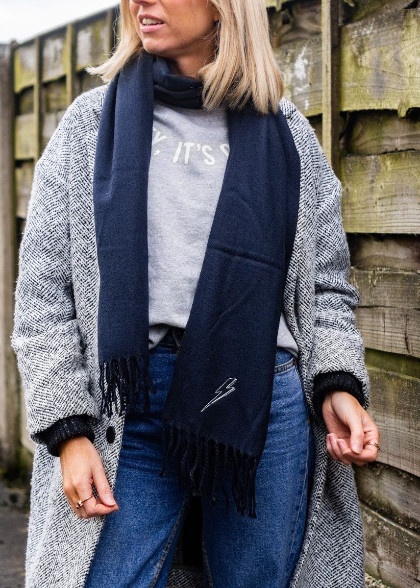 Embroidered Lightning Bolt Scarf