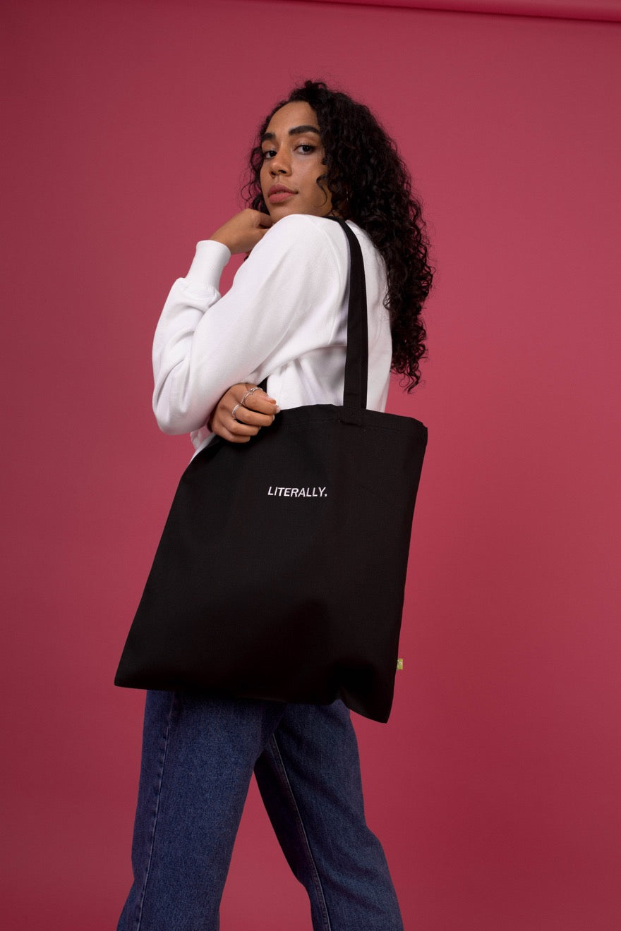 Embroidered Literally Tote Bag
