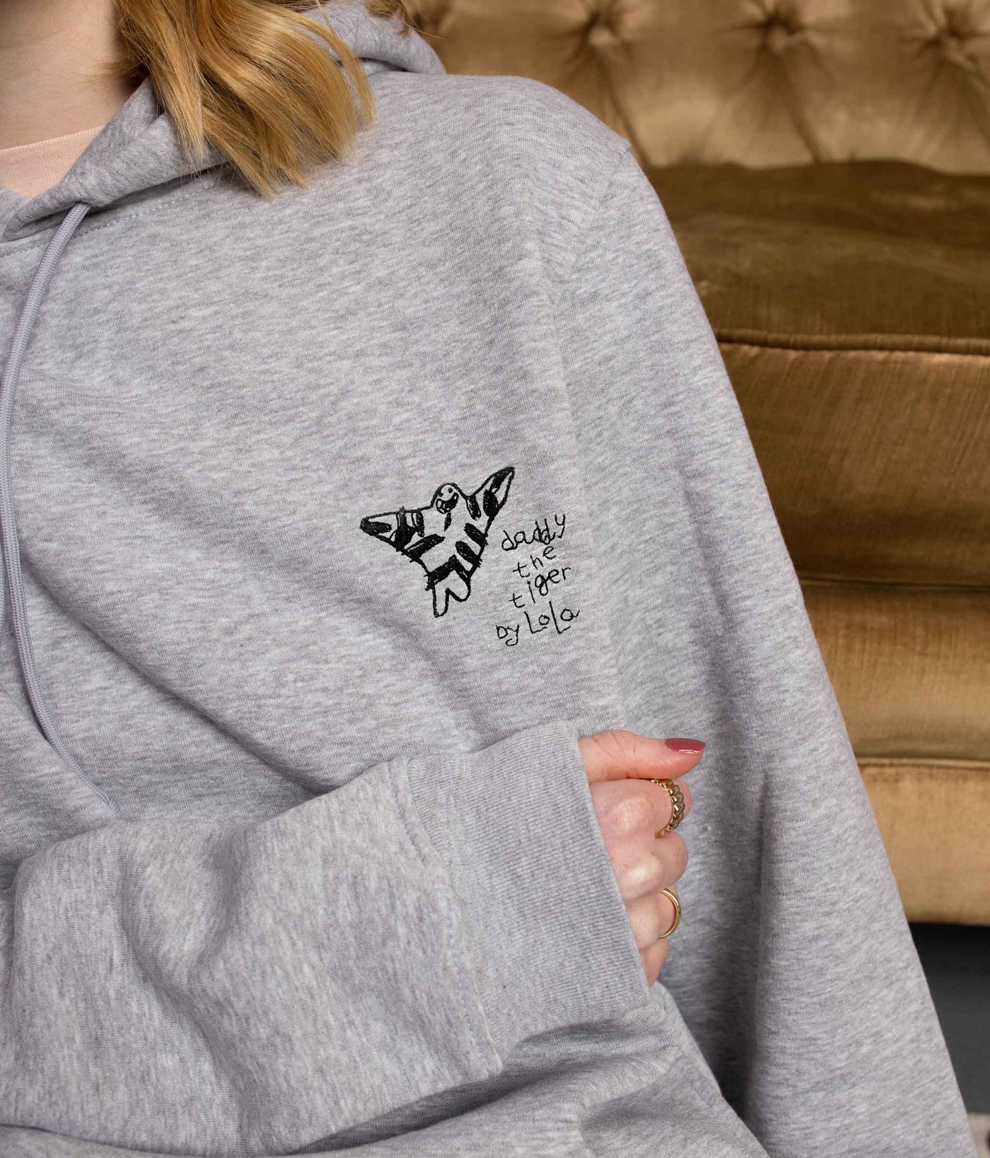 Personalised Handwriting Hoodie Breast Pocket