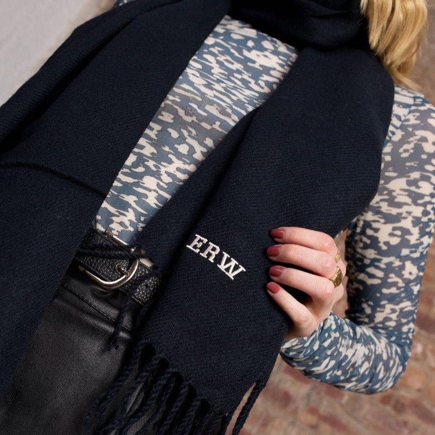 Embroidered Personalised Initial Scarf
