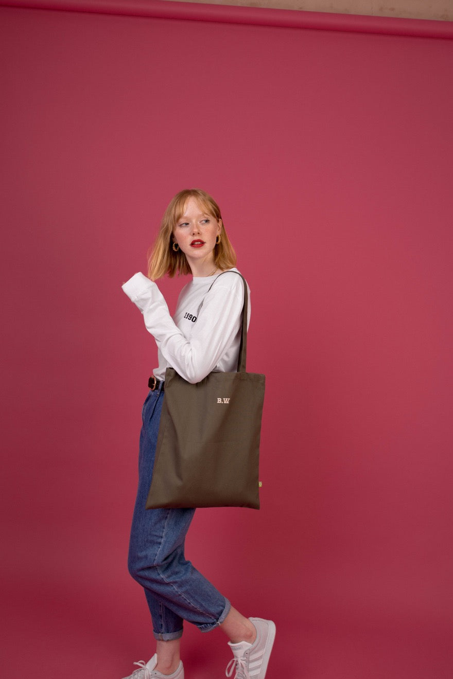Embroidered Personalised Initials Tote Bag