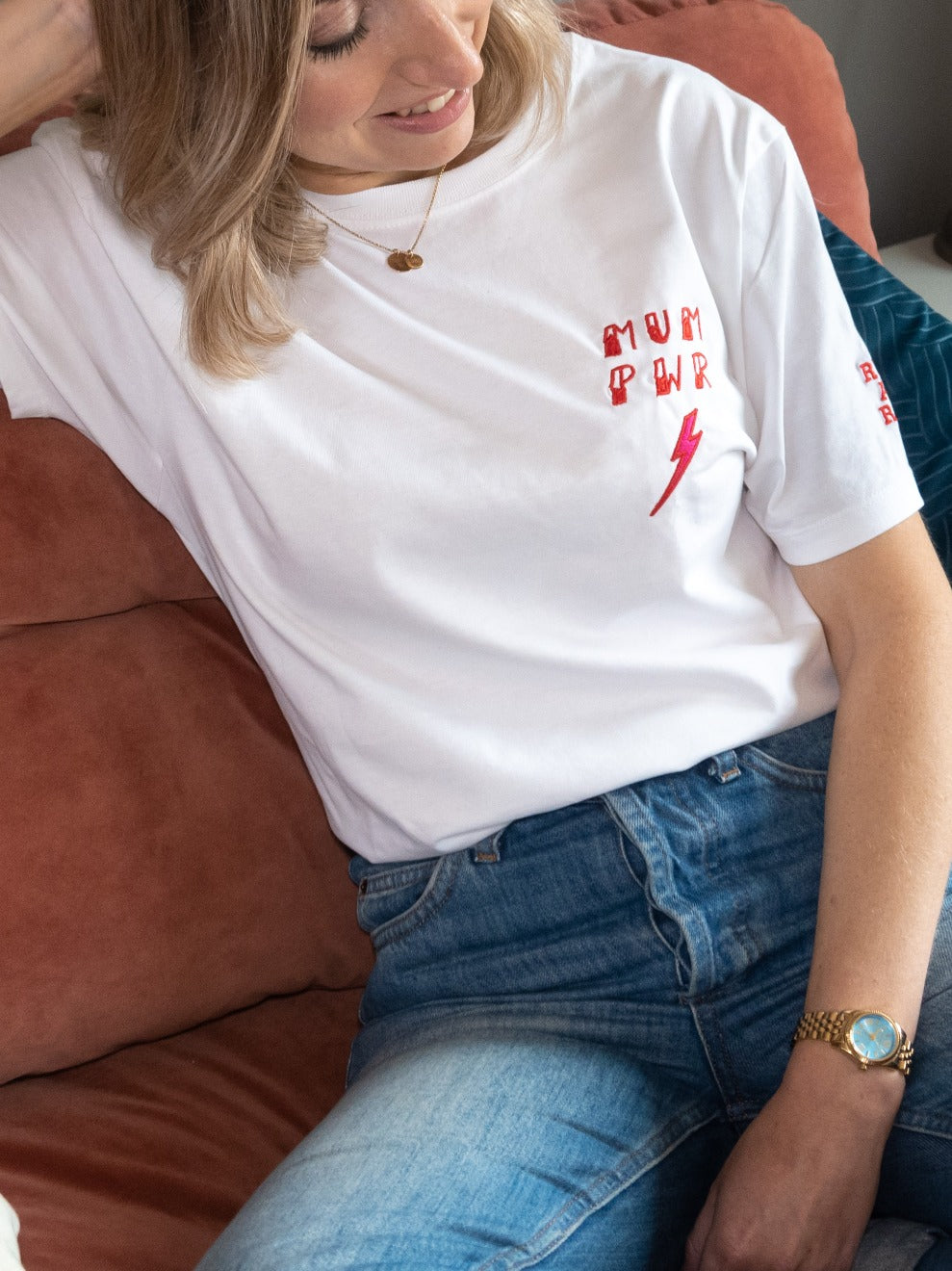 Embroidered Mum Pwr T-shirt