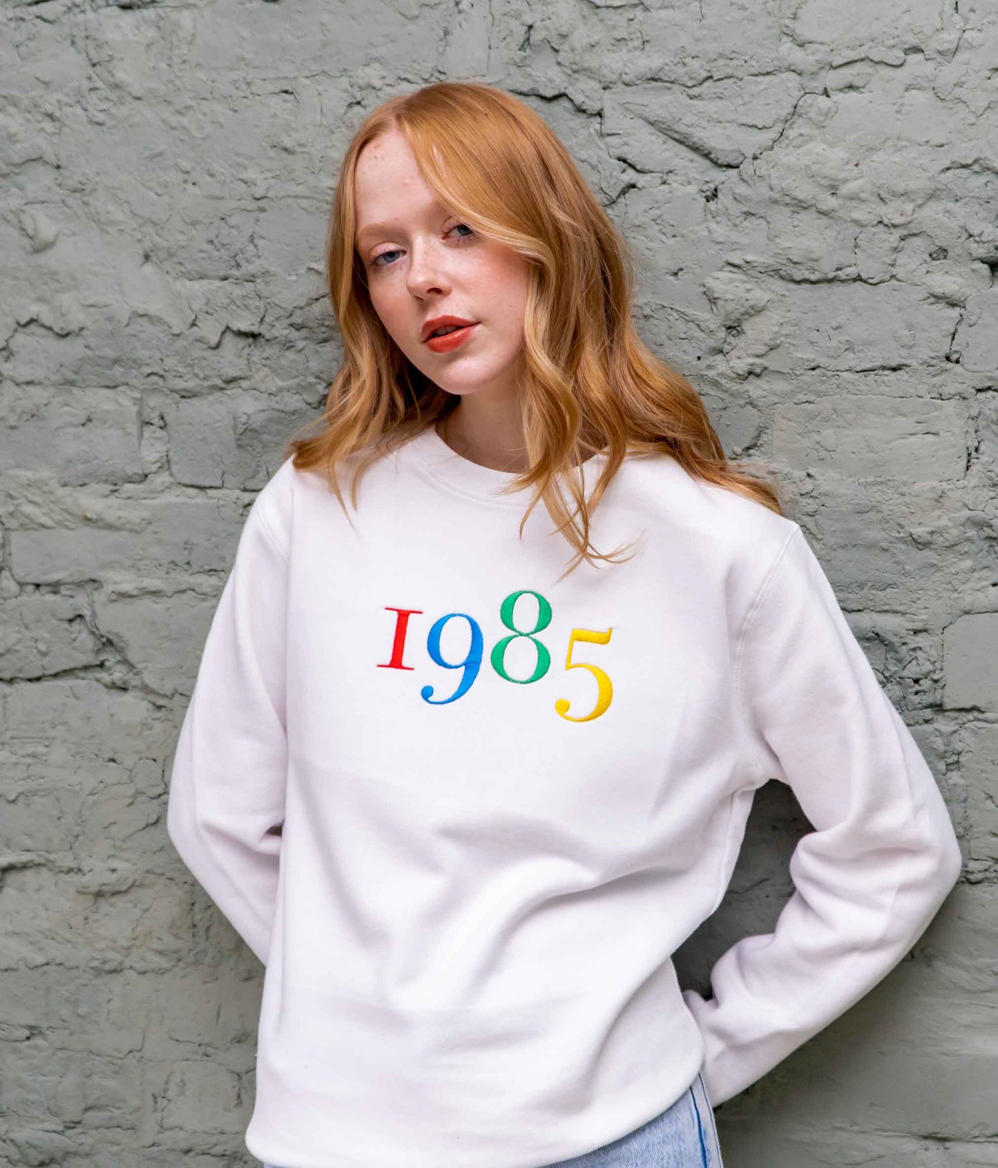 Personalised Embroidered Serif Year Sweatshirt