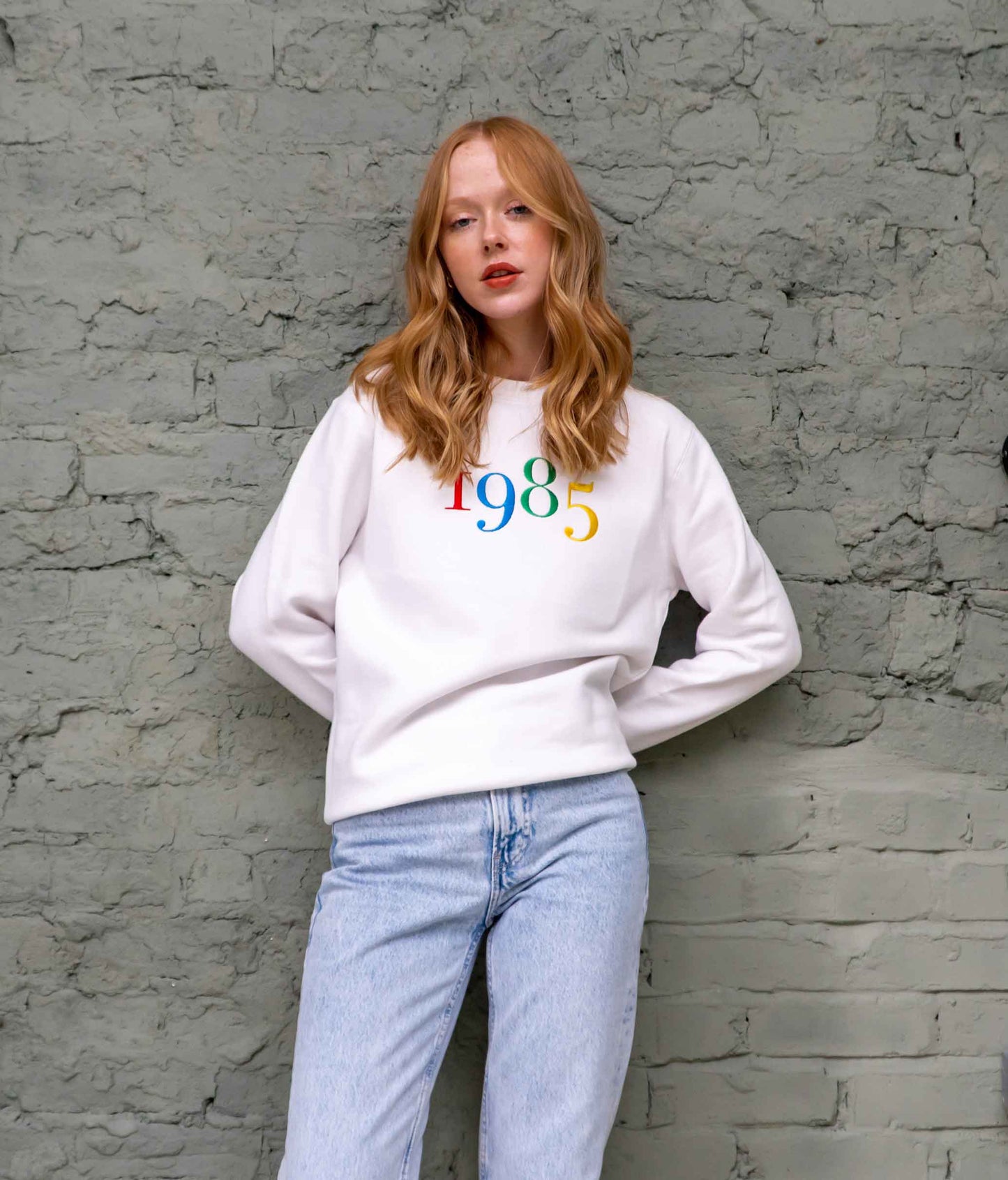 Personalised Embroidered Serif Year Sweatshirt