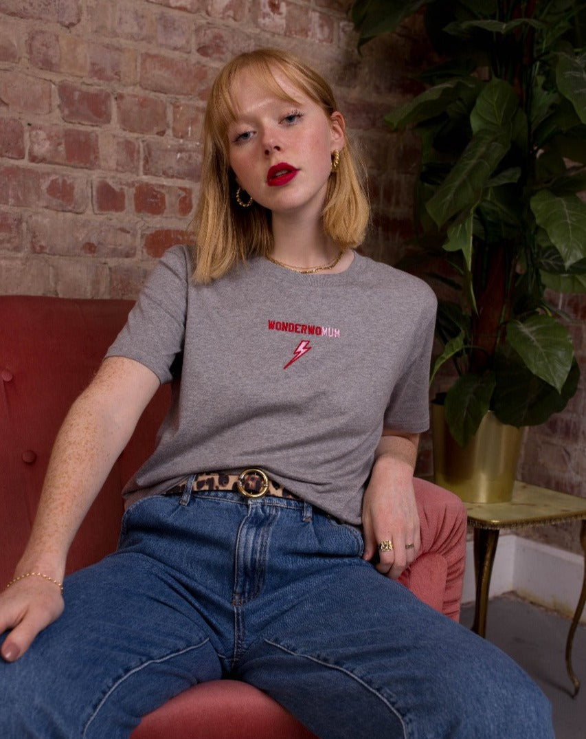 Embroidered Wonderwomum T Shirt