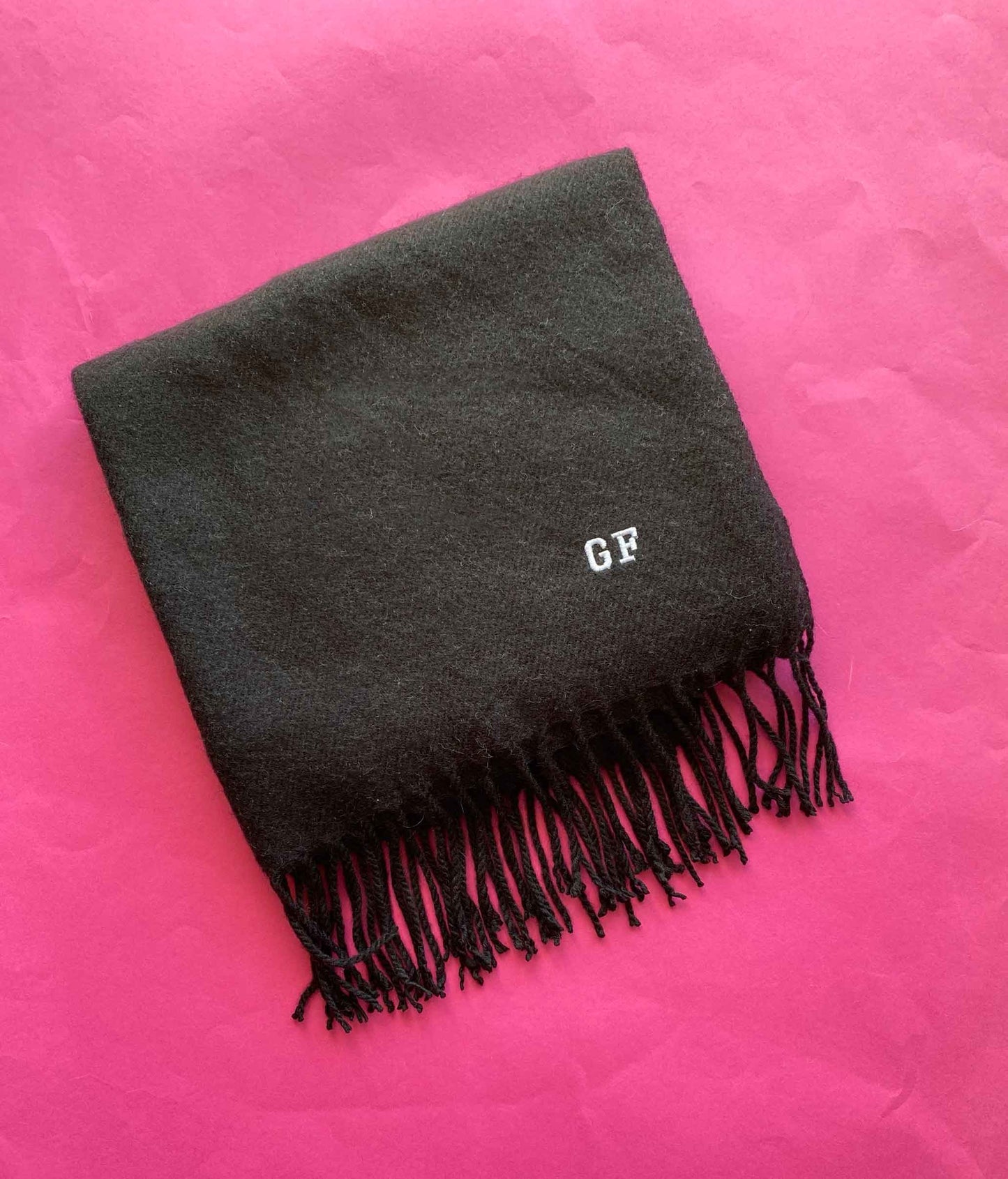 GF Initials Black Scarf SALE