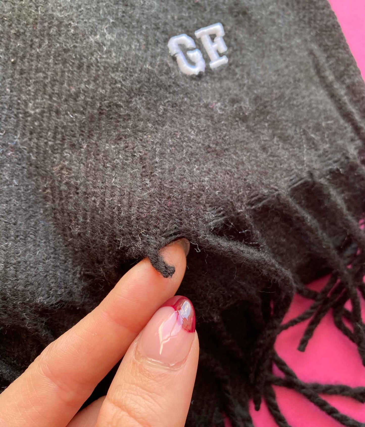 GF Initials Black Scarf SALE