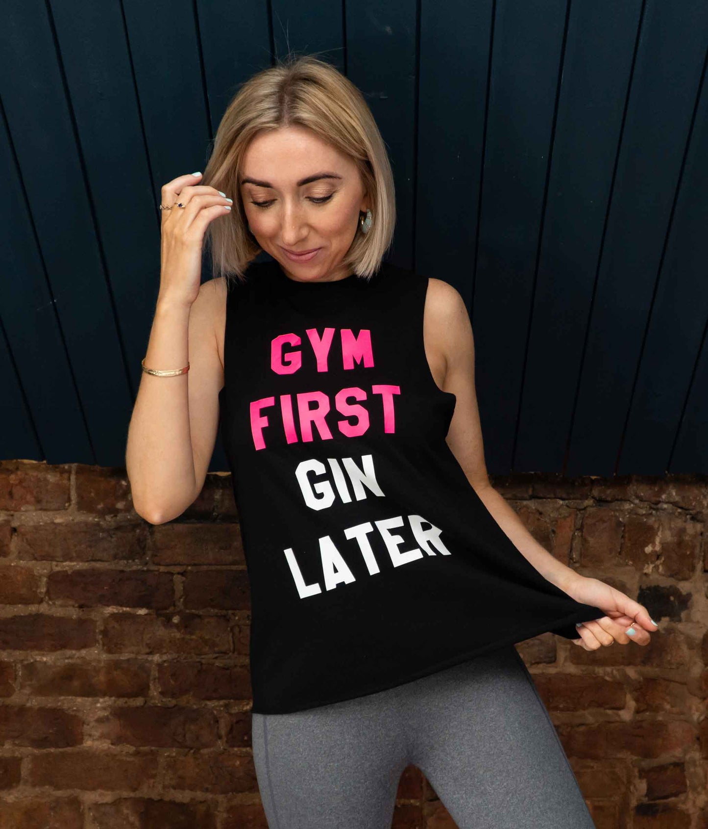 Gym First Gin Later Slouch Vest