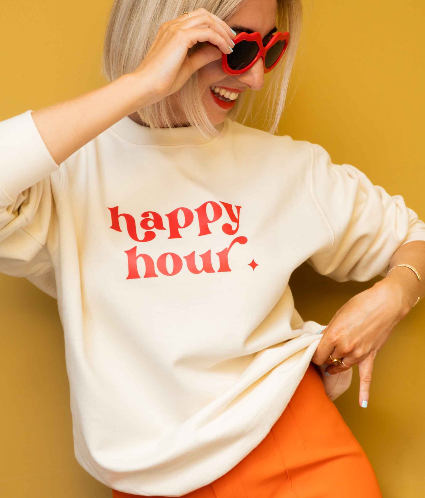 Happy Hour Slogan Sweatshirt