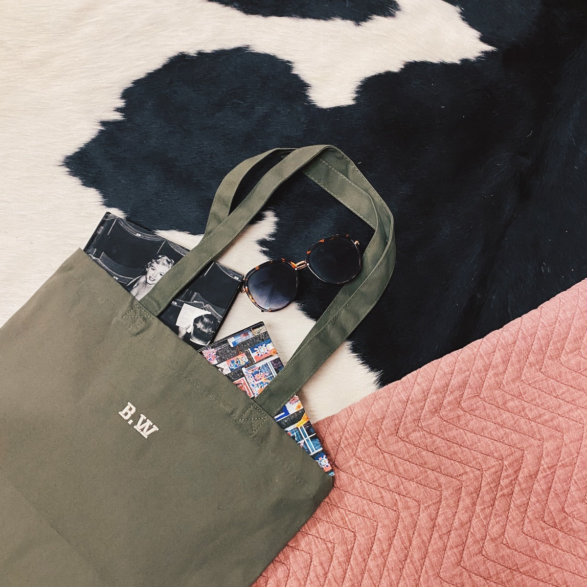 Embroidered Personalised Initials Tote Bag