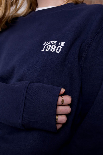 Personalised Embroidered Made In Year Sweatshirt