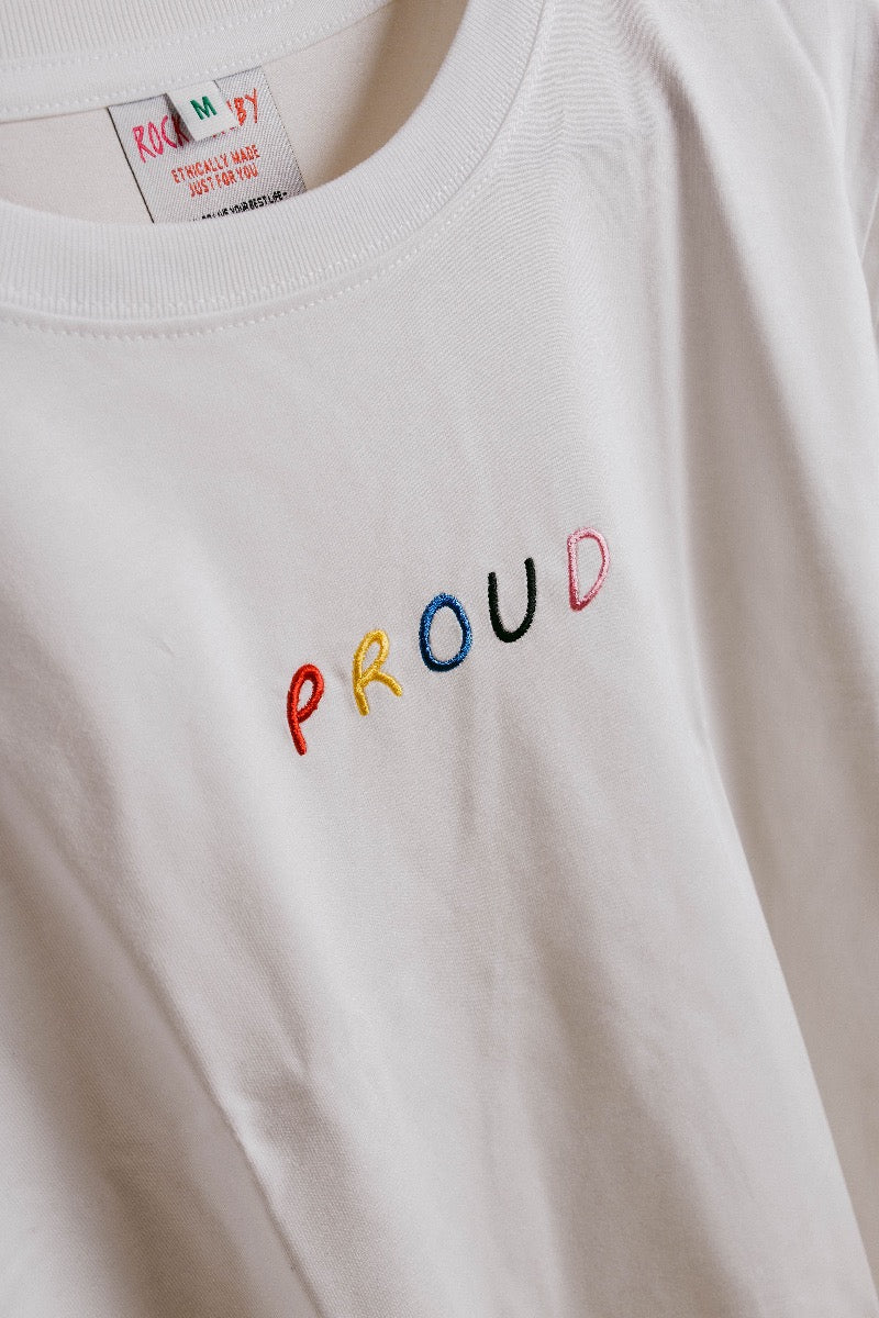 Embroidered Proud Gay Pride T-Shirt