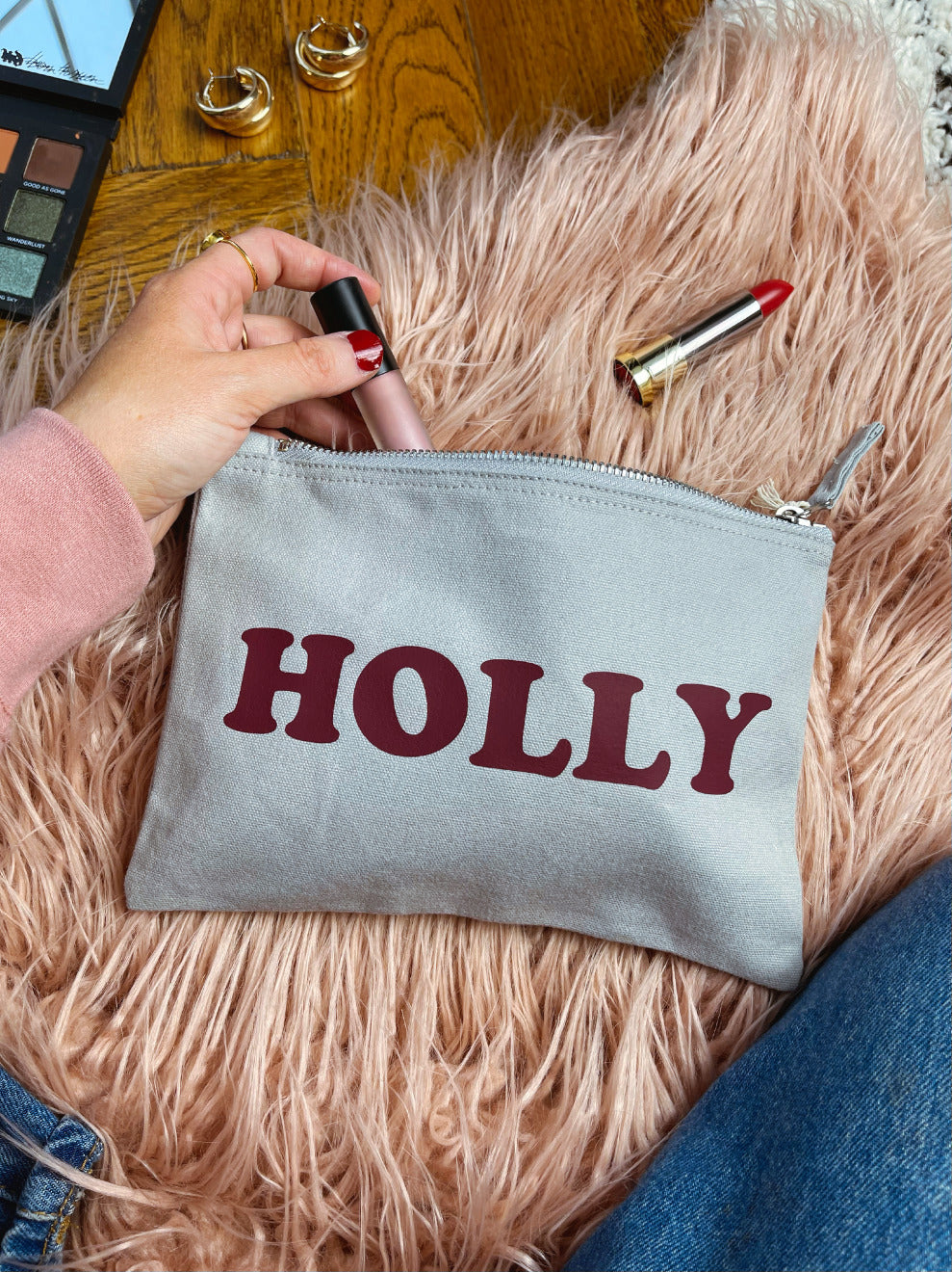 Personalised Retro Name Makeup Bag