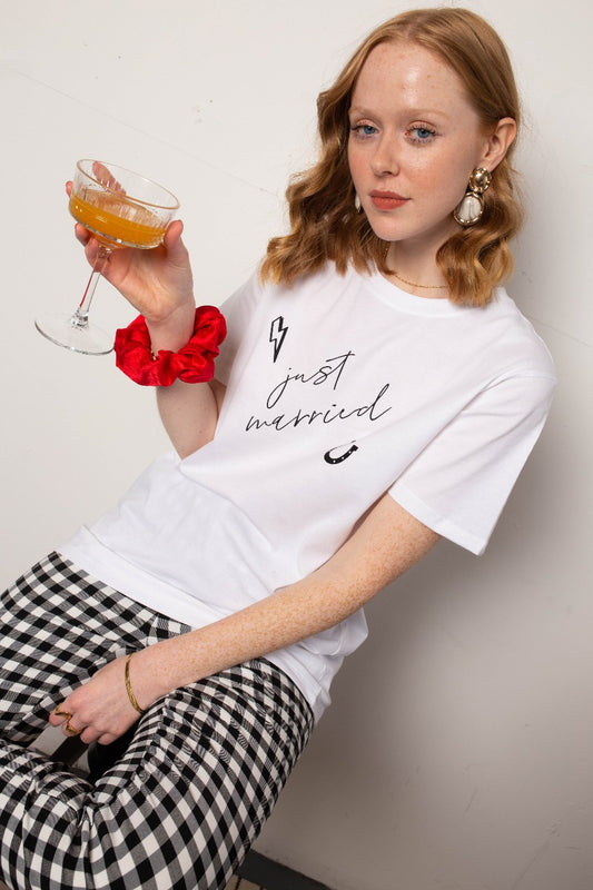 Just Married Slogan T-Shirt