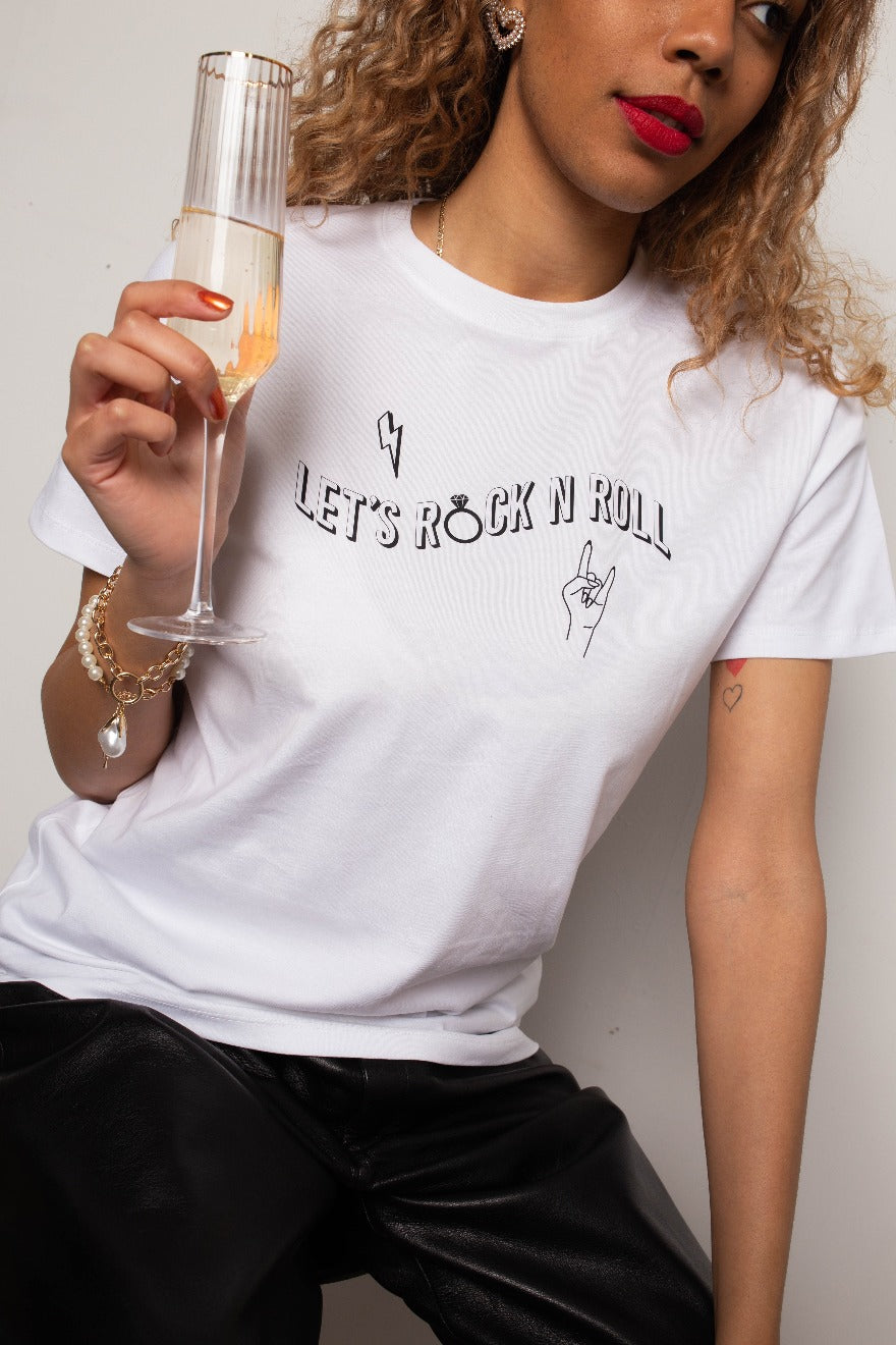 Let's Rock N Roll Slogan T-Shirt