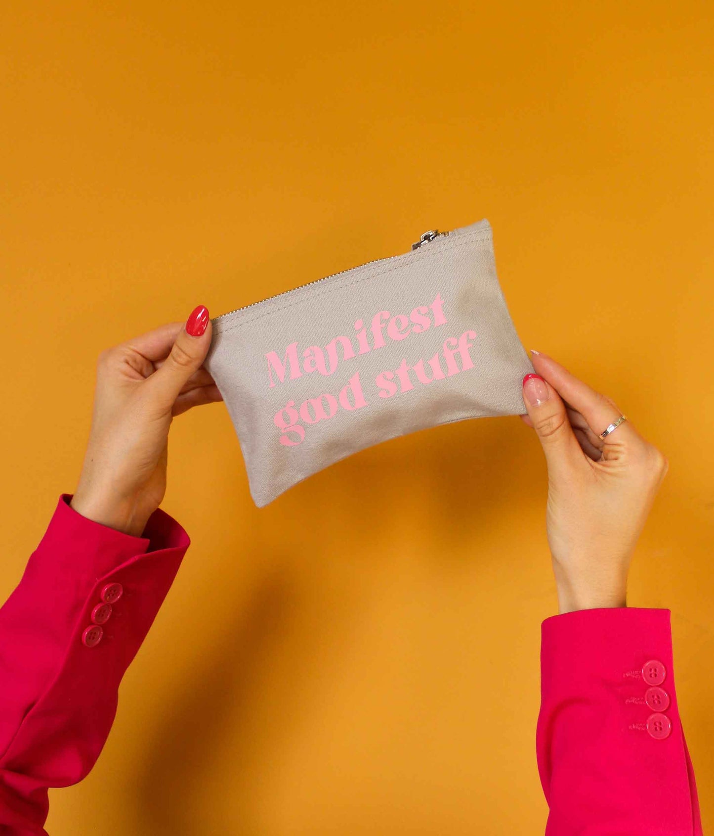 Manifest Good Stuff Slogan Makeup Bag
