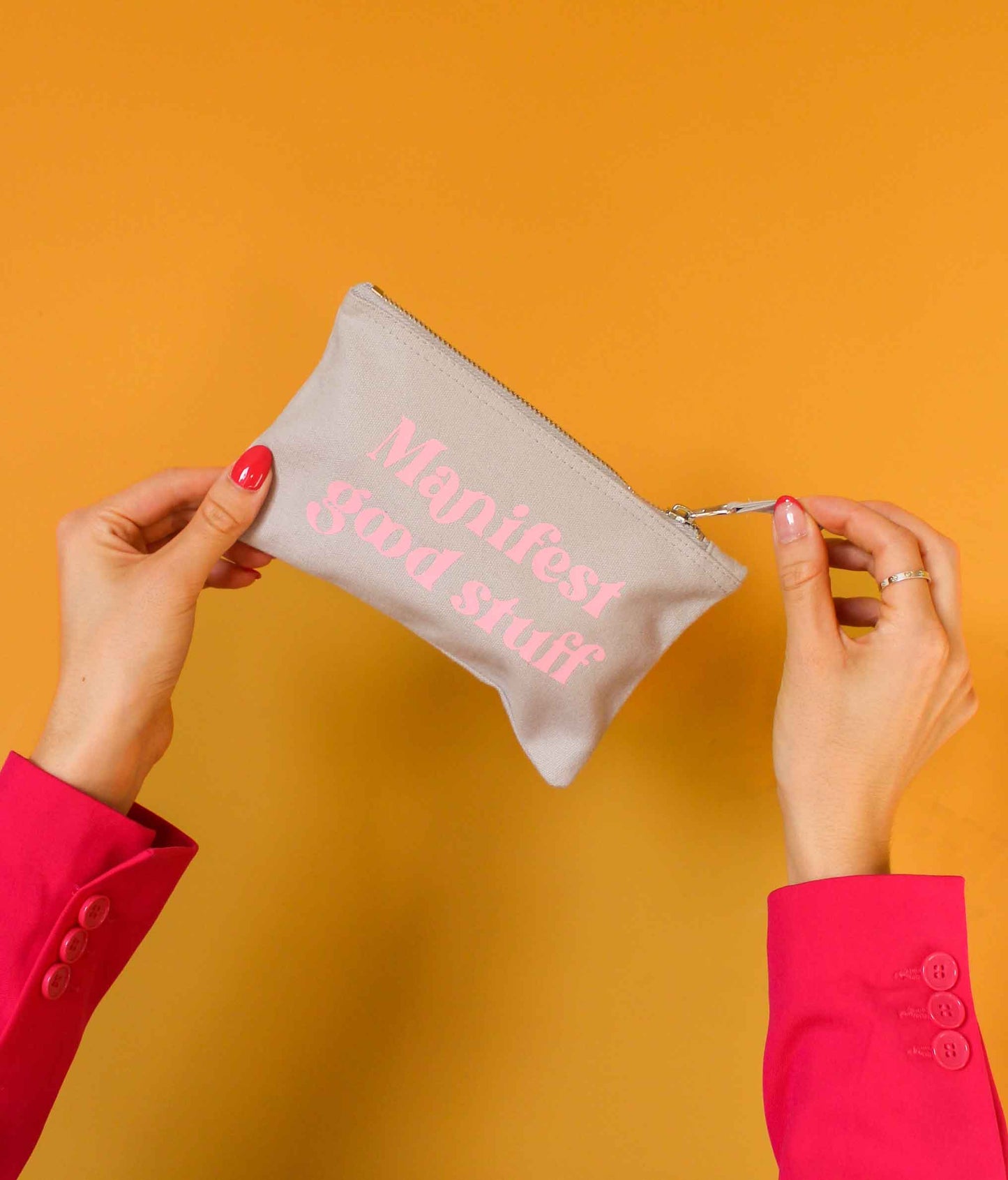 Manifest Good Stuff Slogan Makeup Bag