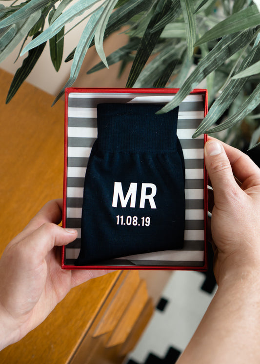 Personalised 'MR' Groom Wedding Socks