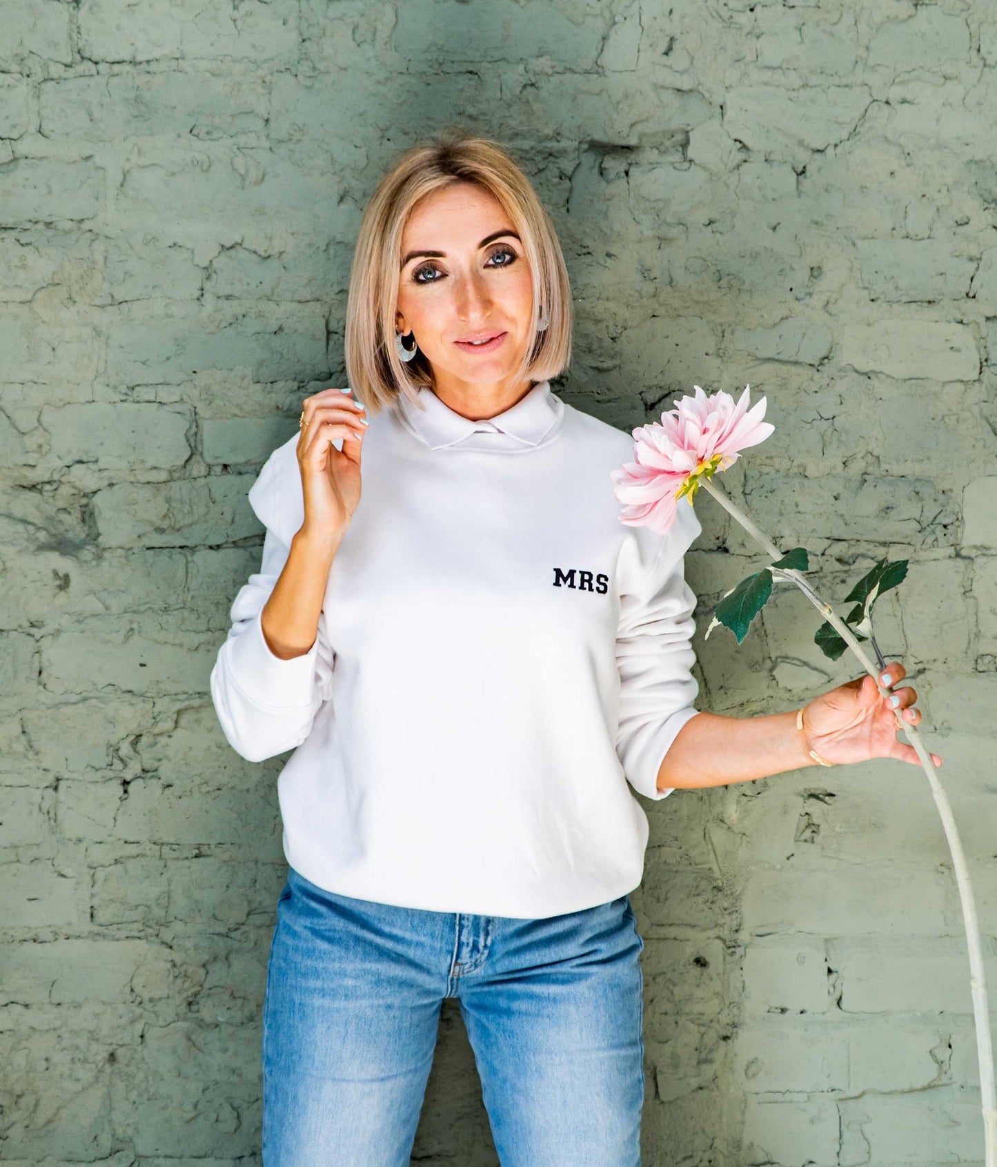 Personalised Embroidered Mrs Sweatshirt
