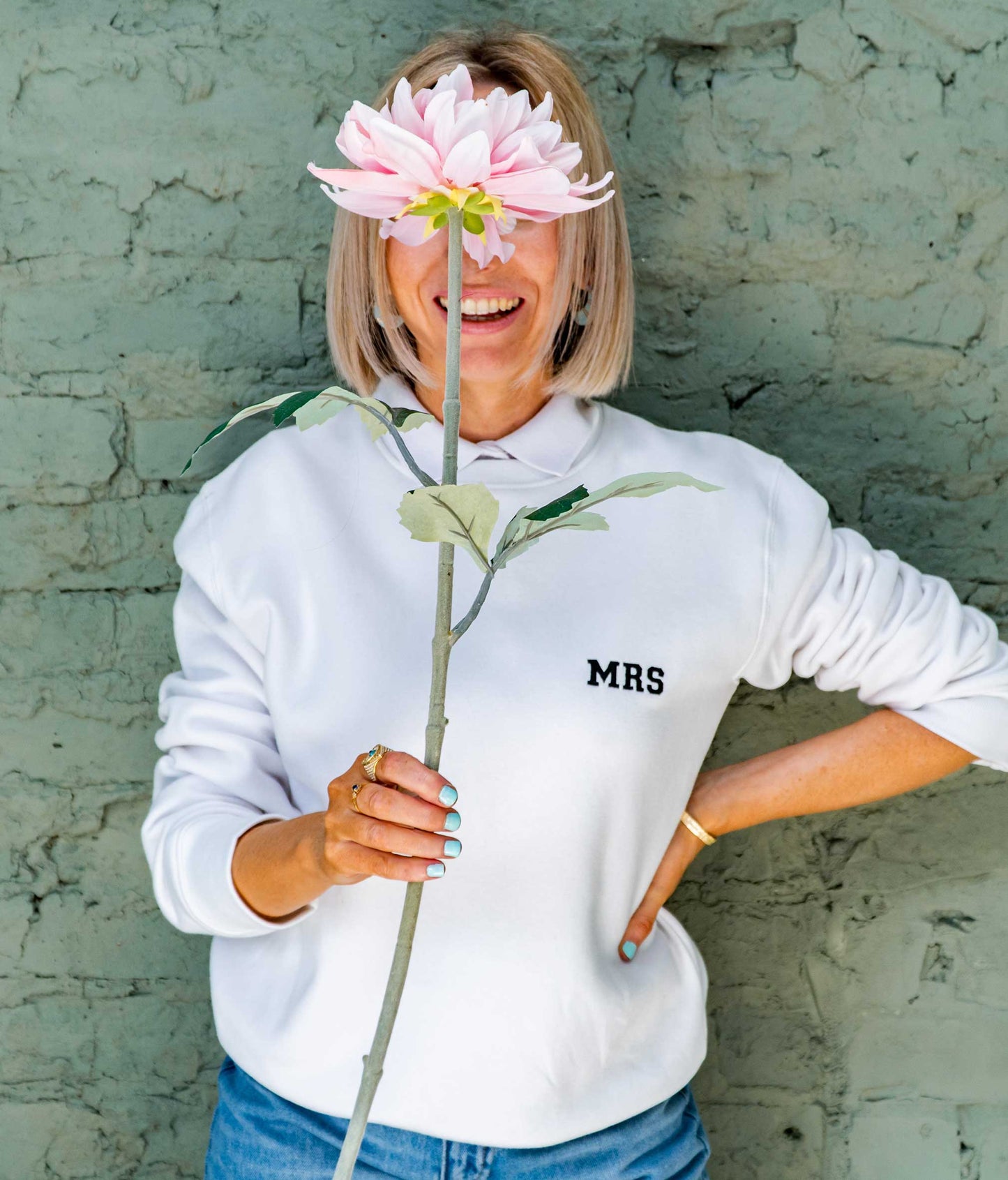 Personalised Embroidered Mrs Sweatshirt