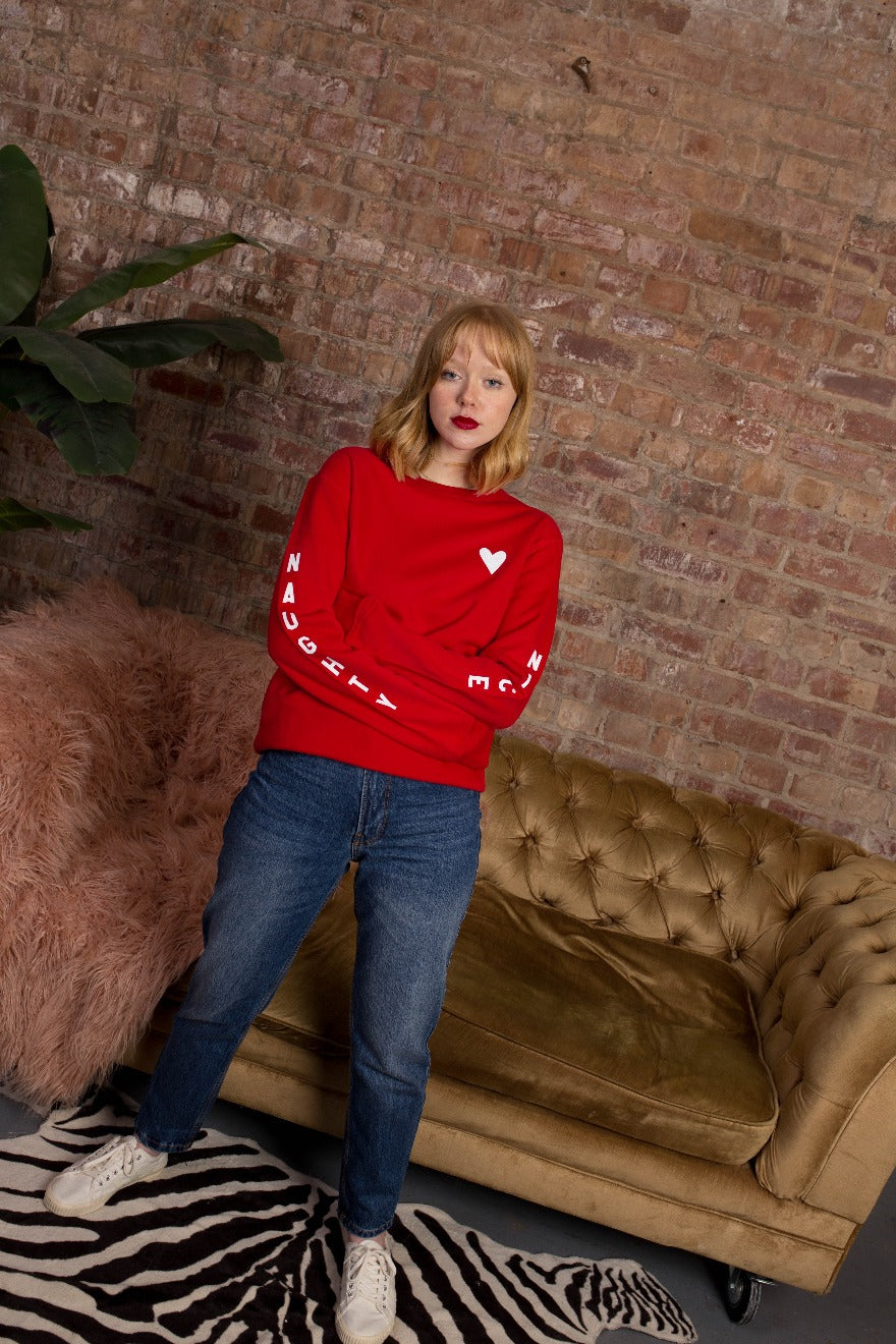 Naughty Nice Sleeve Christmas Jumper