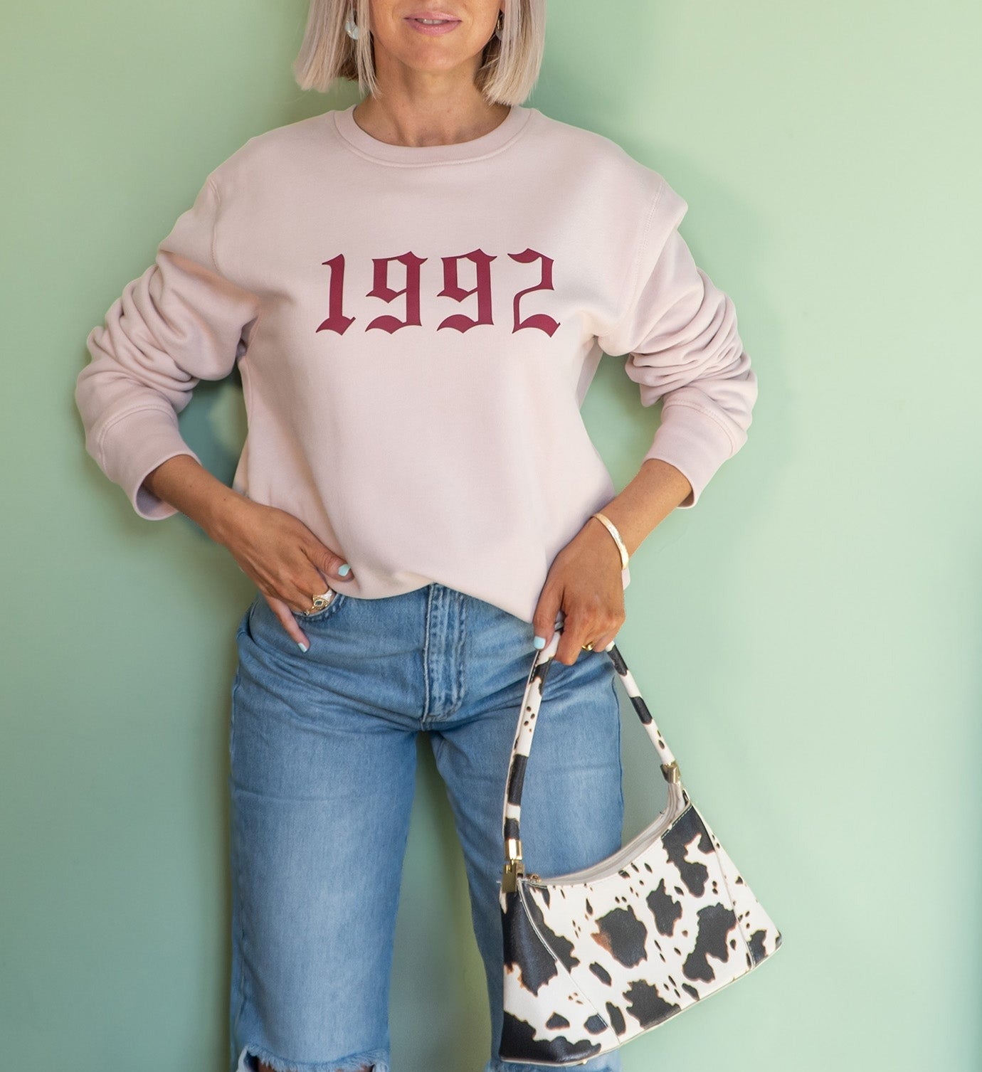 Old English Font personalised Year Sweatshirt
