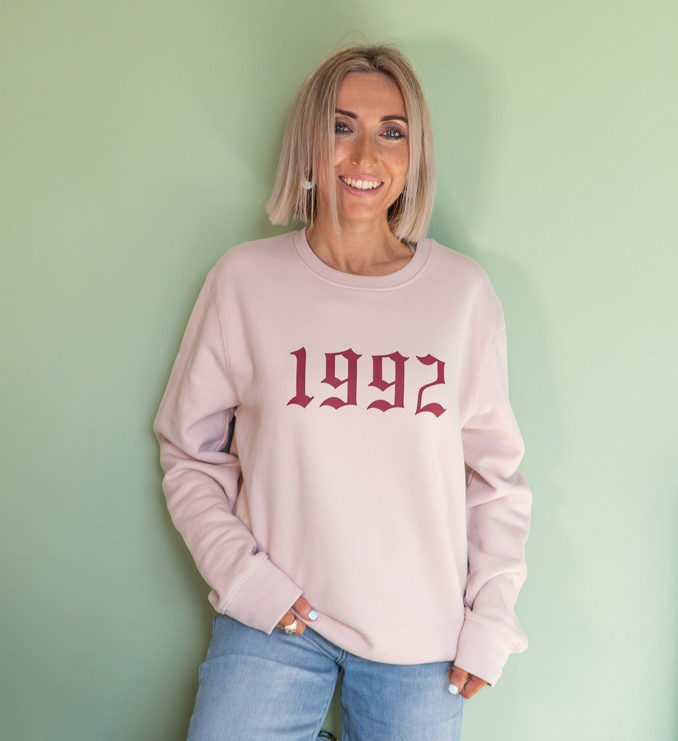 Old English Font personalised Year Sweatshirt