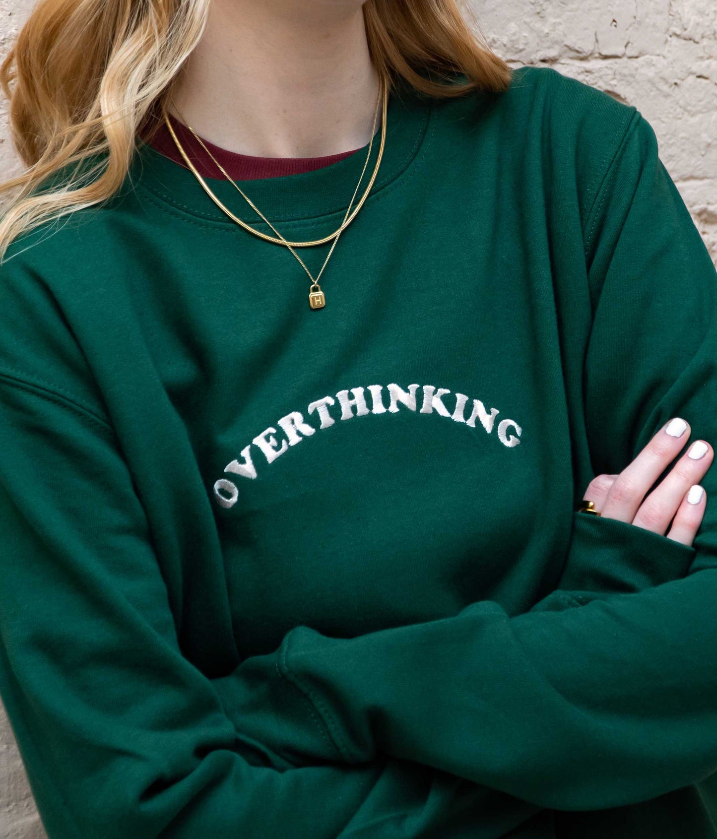 Overthinking Embroidered Sweatshirt