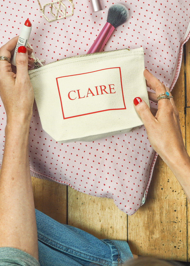 Personalised Monogram Name Make Up Bag