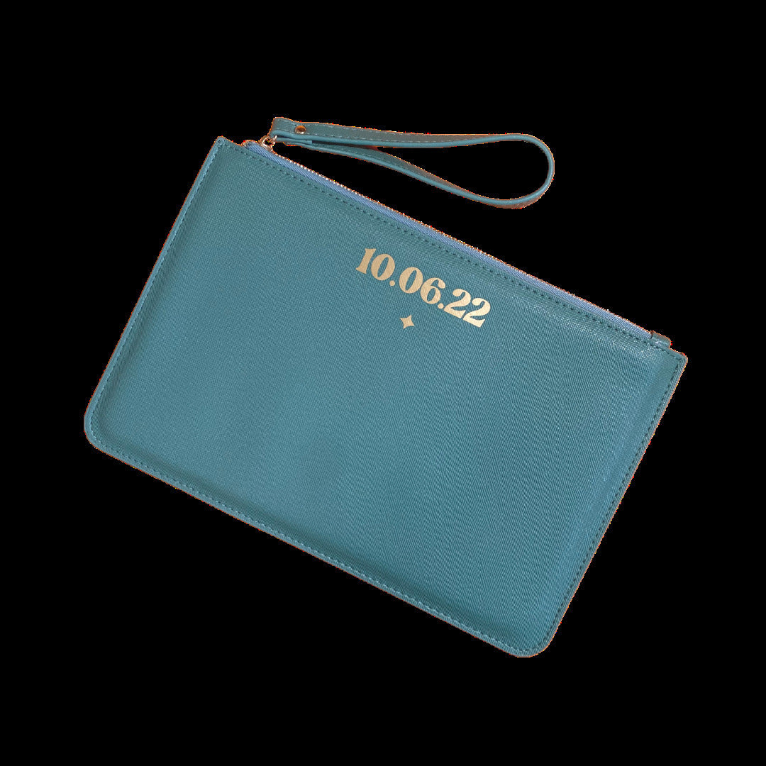 Personalised Date Wristlet Clutch Bag
