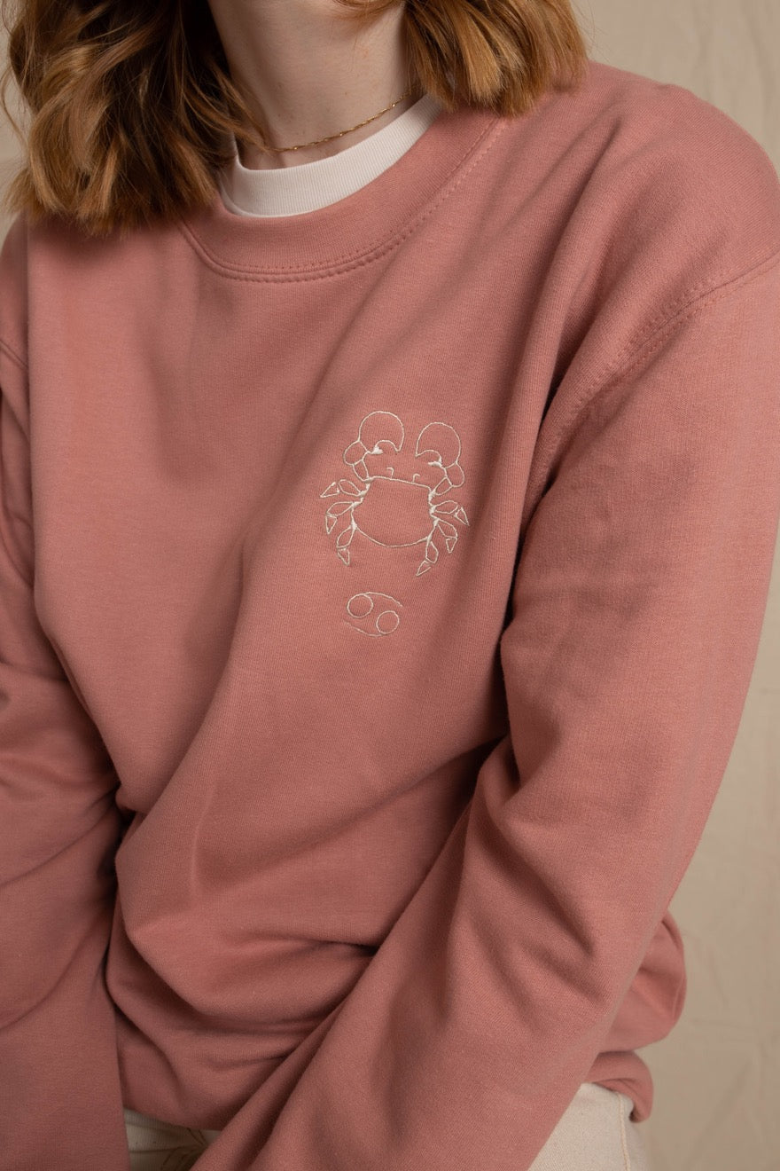 Personalised Embroidered Star sign Breast Pocket Sweatshirt