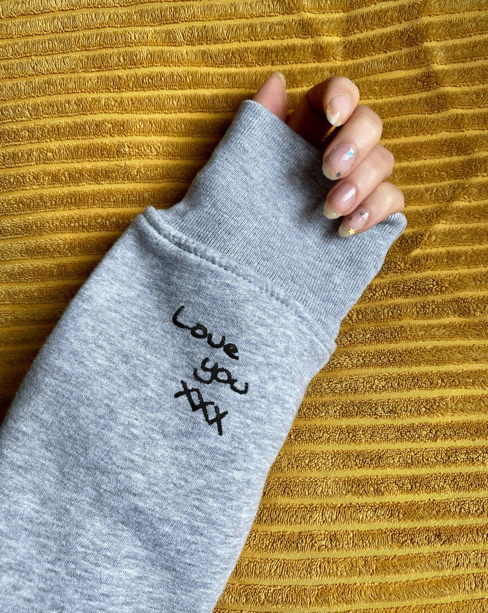 Personalised Handwriting Cuff Sweatshirt