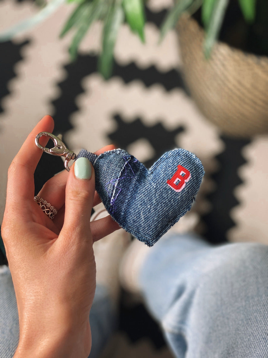 Personalised Initial Heart Keyring