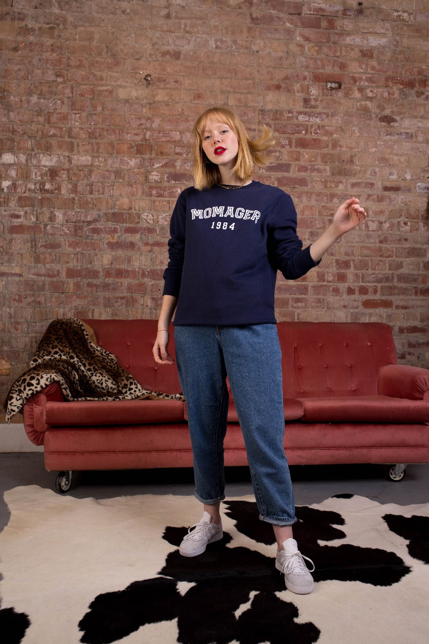 Personalised Momager Varsity Sweatshirt