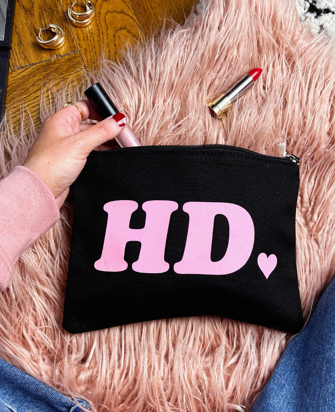 Personalised Retro Initials Makeup Bag