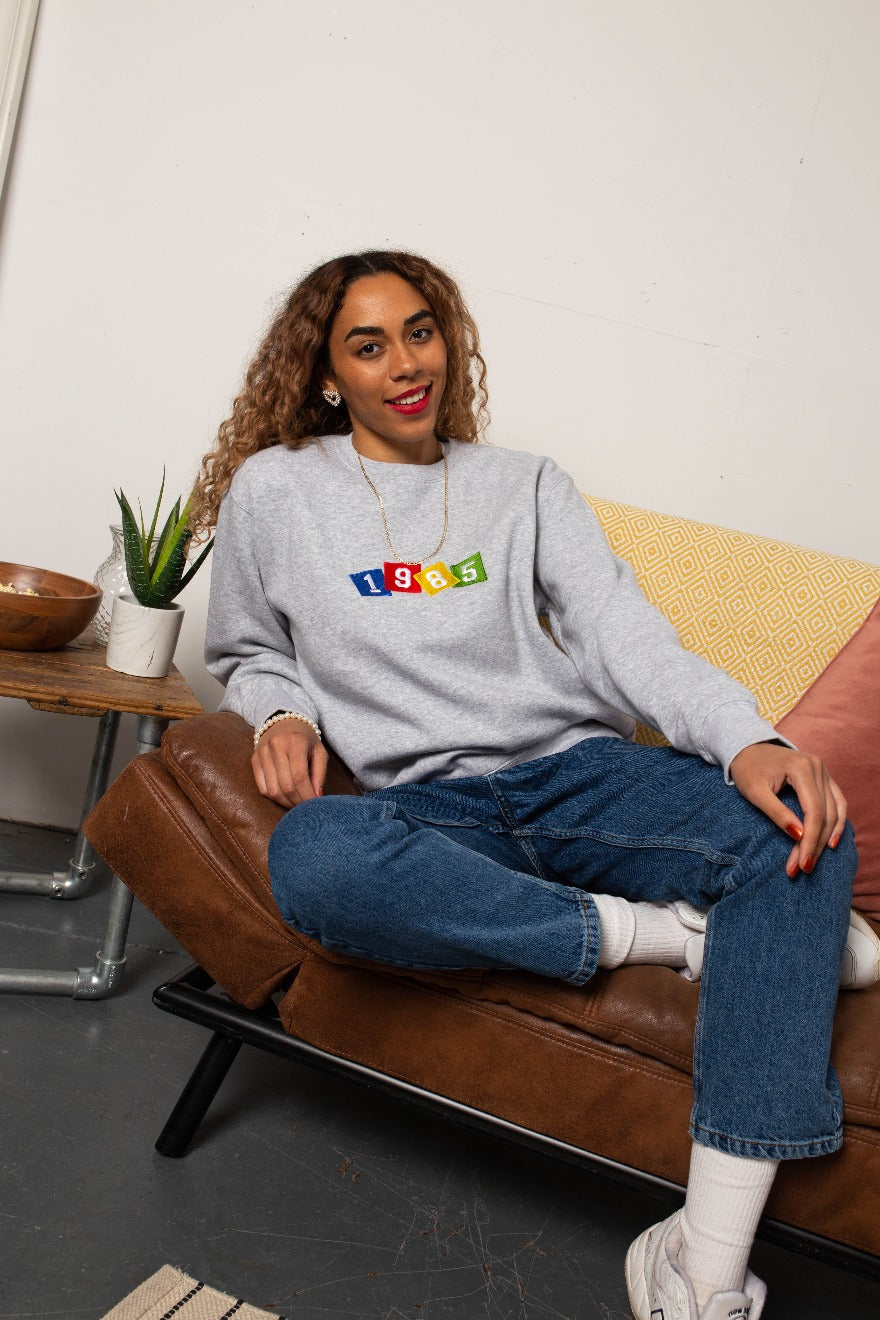 Personalised Year Retro Embroidered Sweatshirt