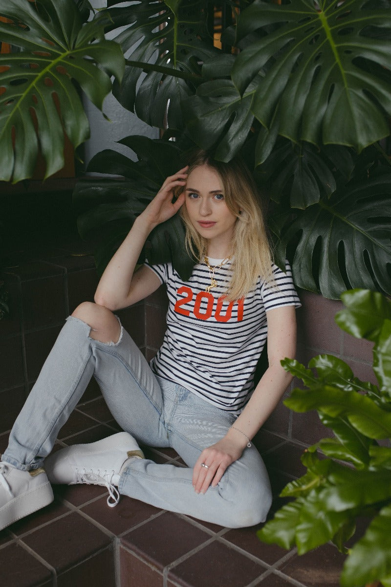 Personalised Year Striped T Shirt